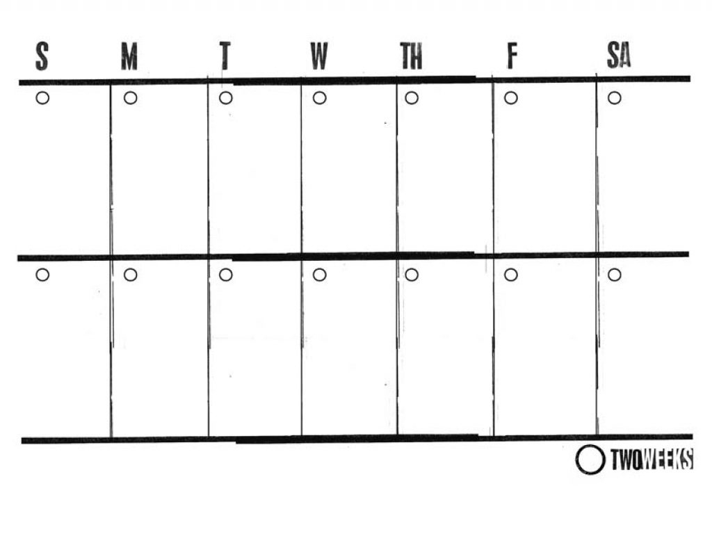 Printable Two Week Calendar Yeniscale.co 2 Week Blank Calendar Printable