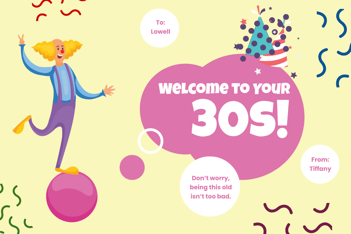 30th Birthday Cards Template Example