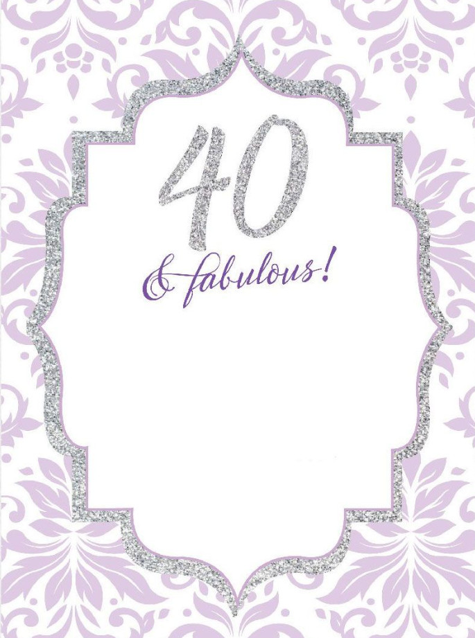 40th Birthday Cards Template Example