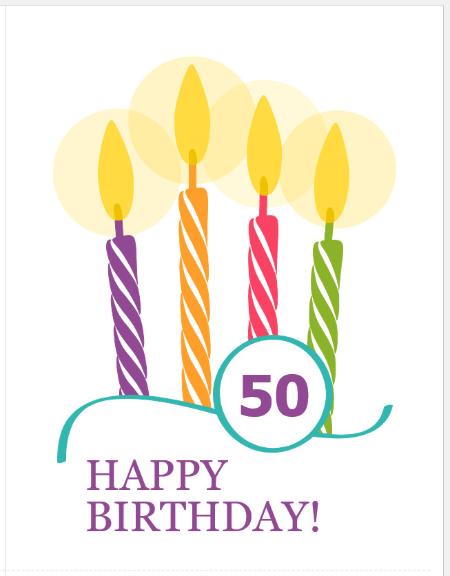 50th Birthday Cards Template