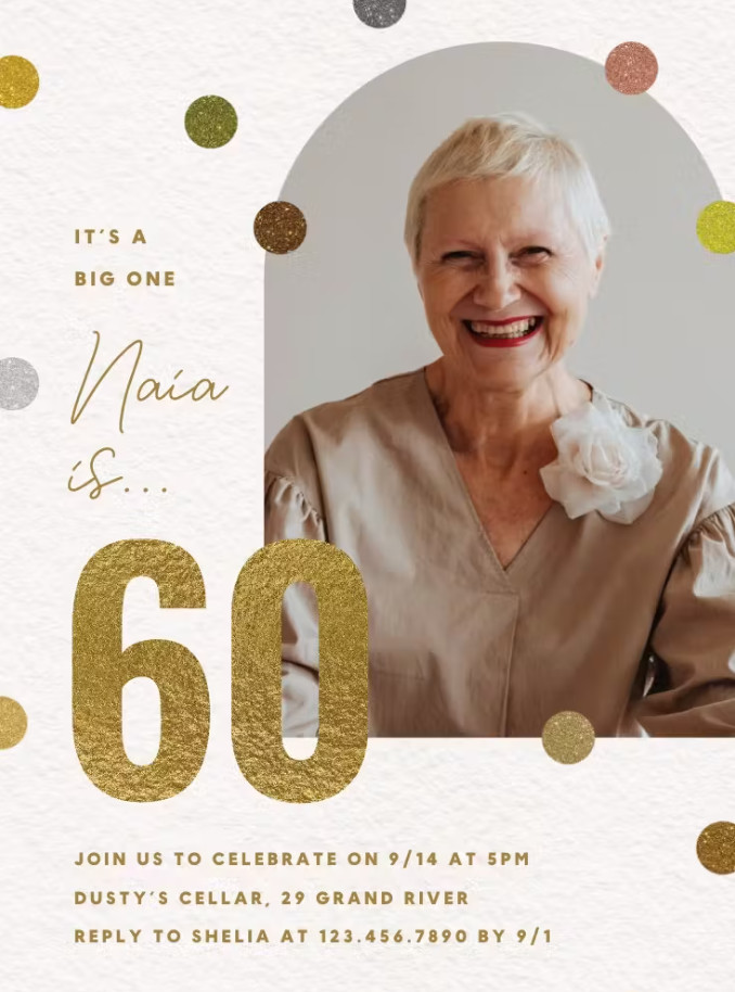 60th Birthday Cards Template Sample