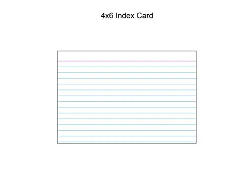 Example of 4x6 Index Card Template