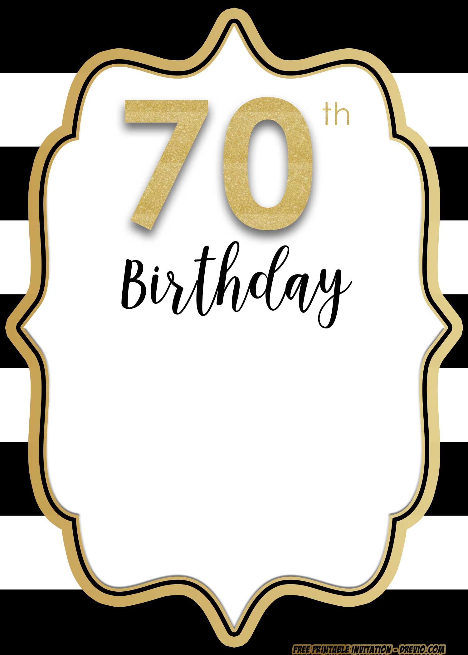 Example of 70th Birthday Cards Template