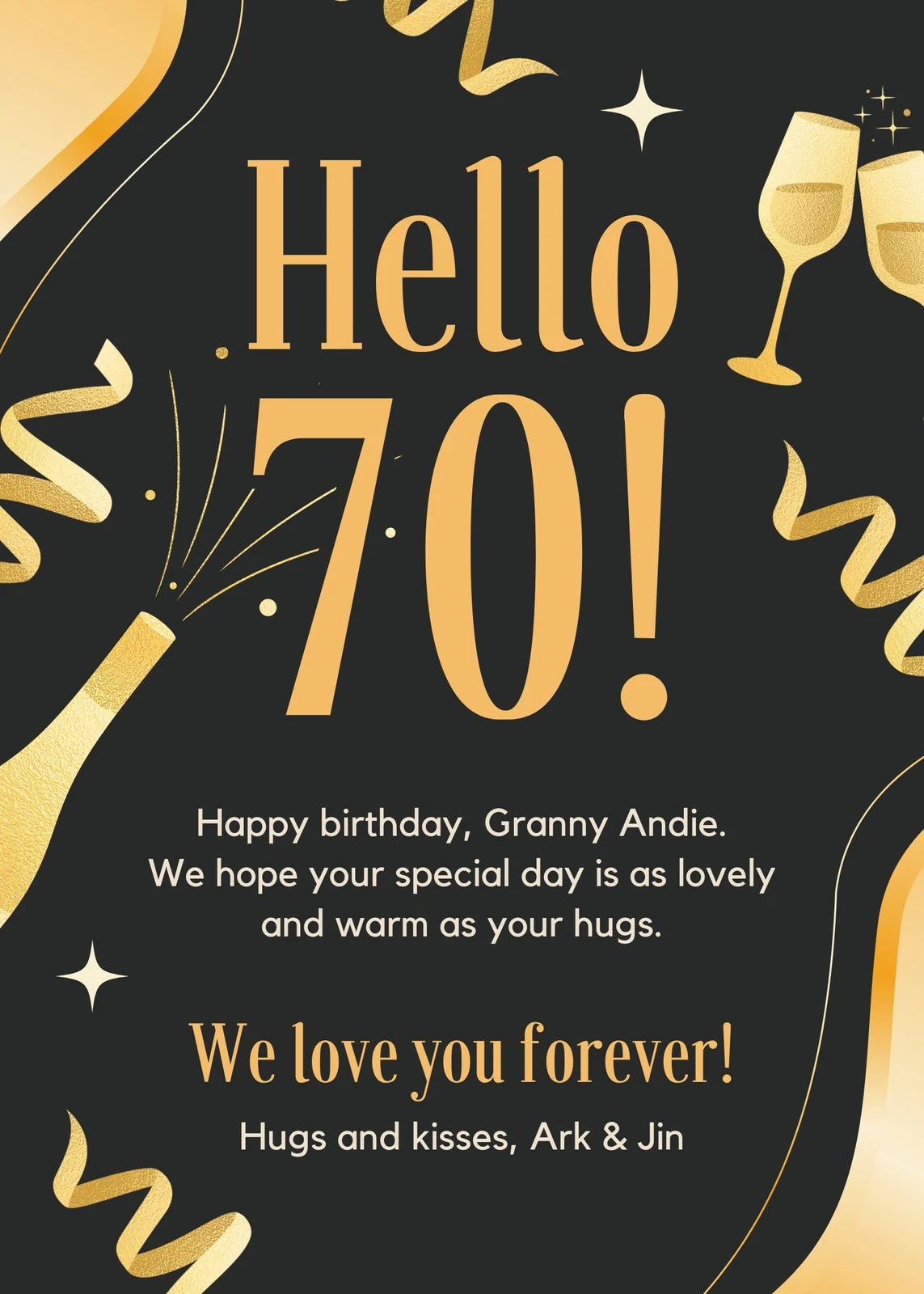 Sample of 70th Birthday Cards Template