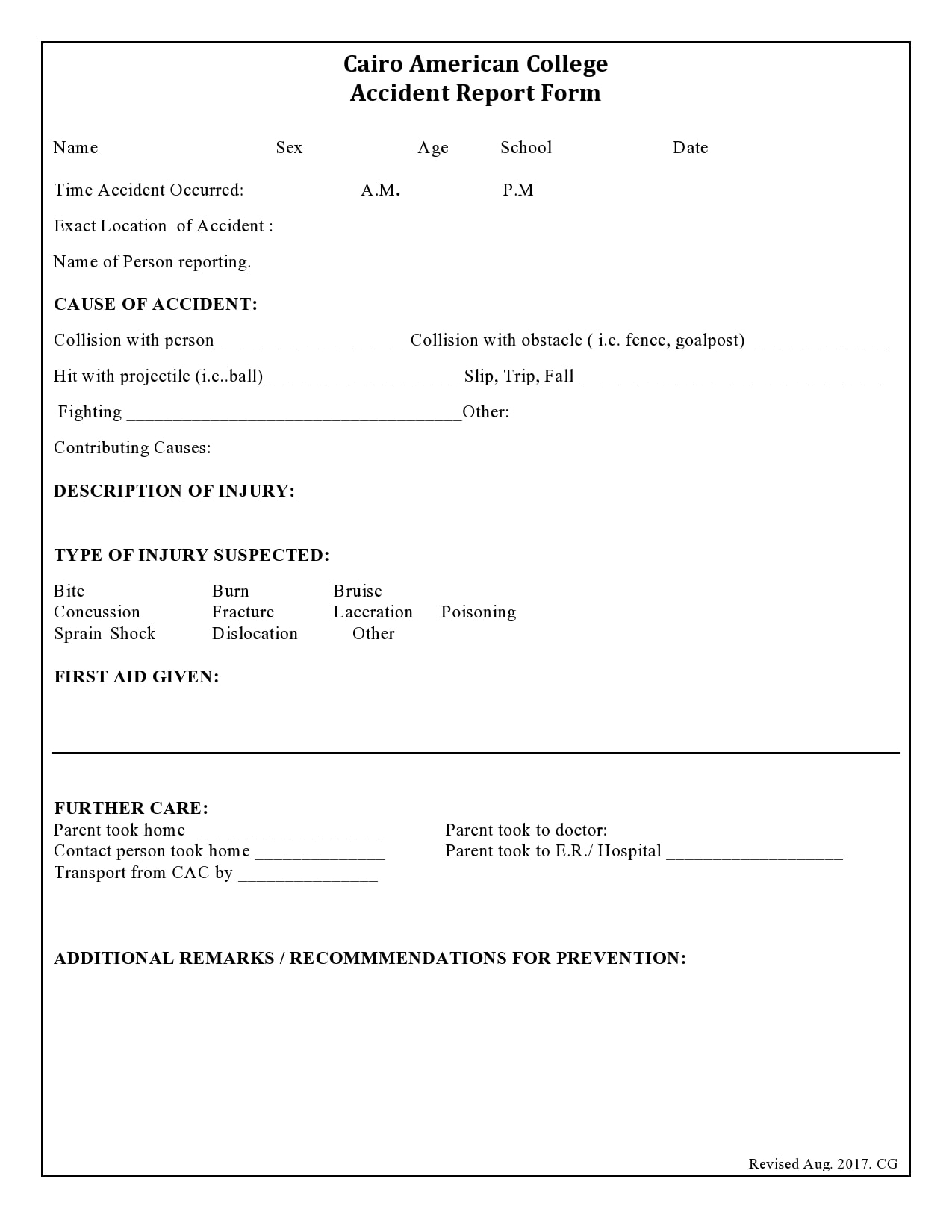 accident report form 21