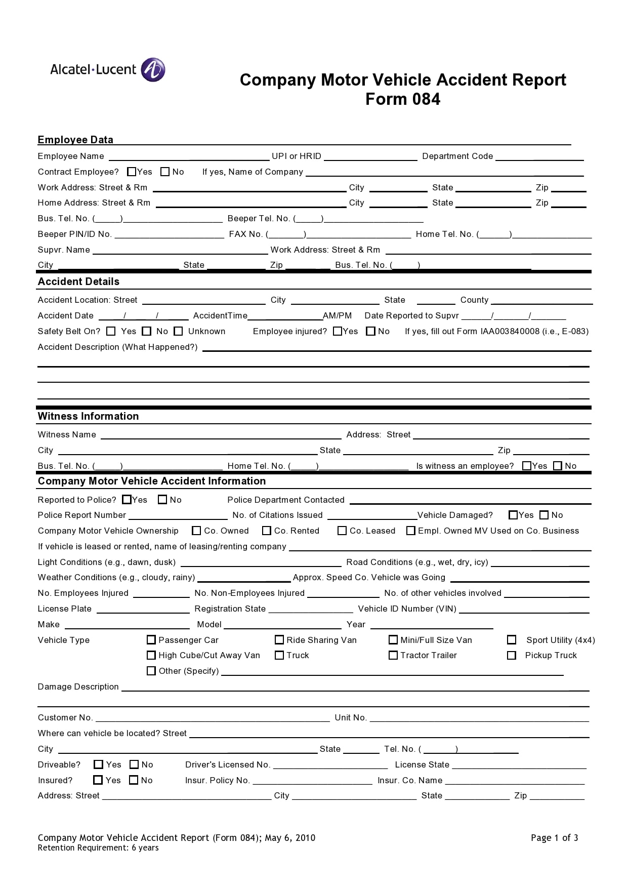 accident report form 23