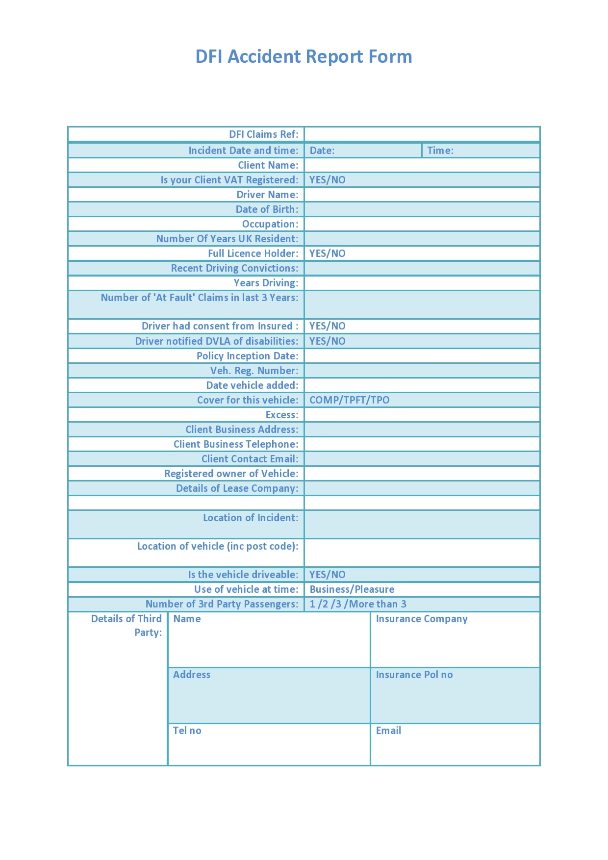 accident report form 28