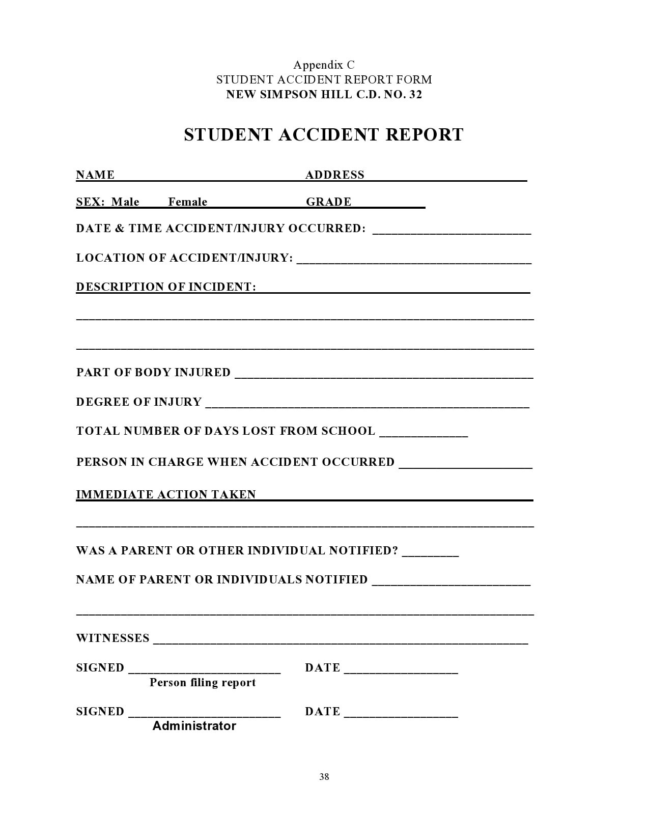 accident report form 32