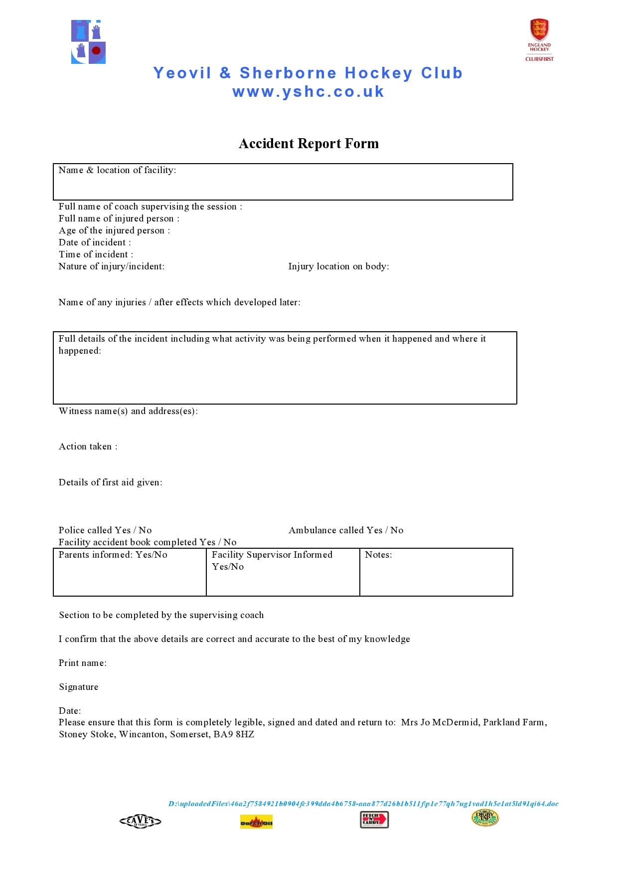 accident report form 33